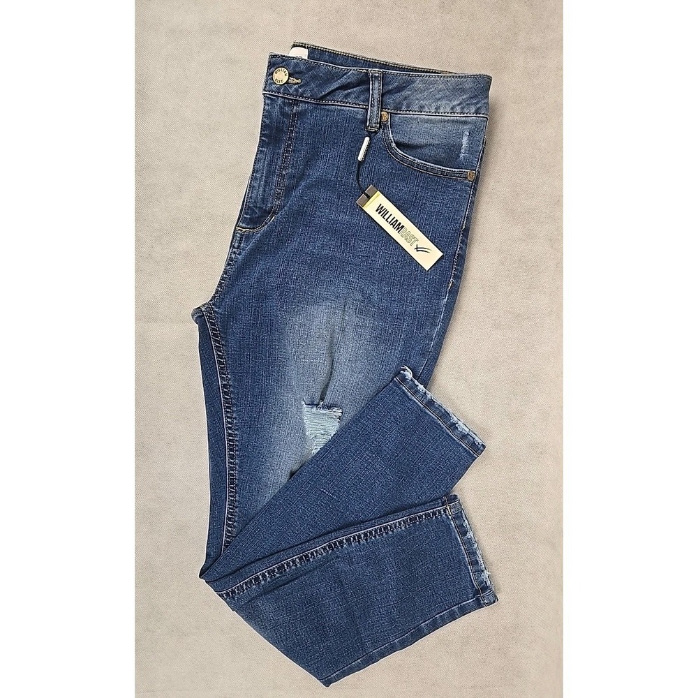 William Rast Jeans Womens Size 16 Ankle Stretch Mid Rise Distressed Denim NEW